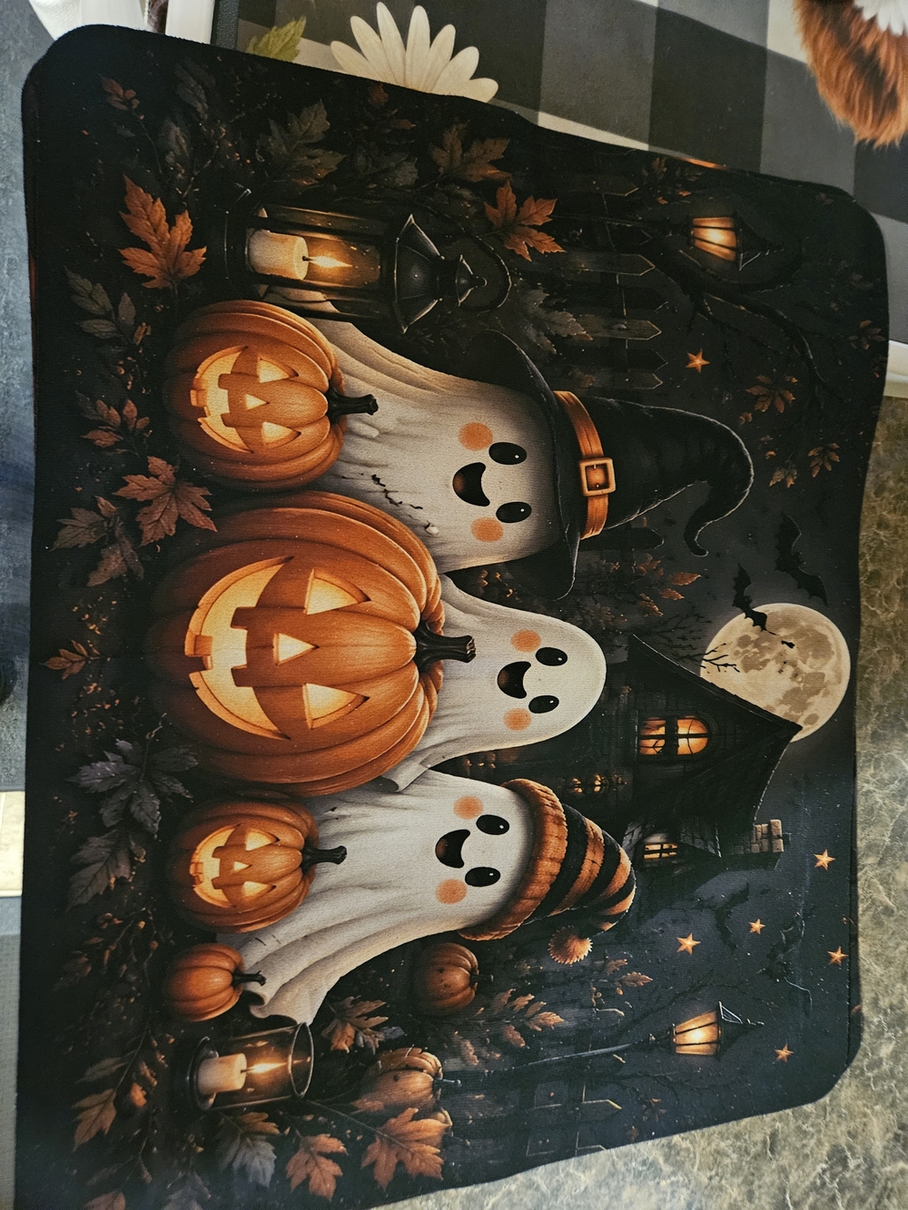 STove Cover Or Dish Pad Halloween Ghosts & Jack-O'-Lantern Wall Decor -